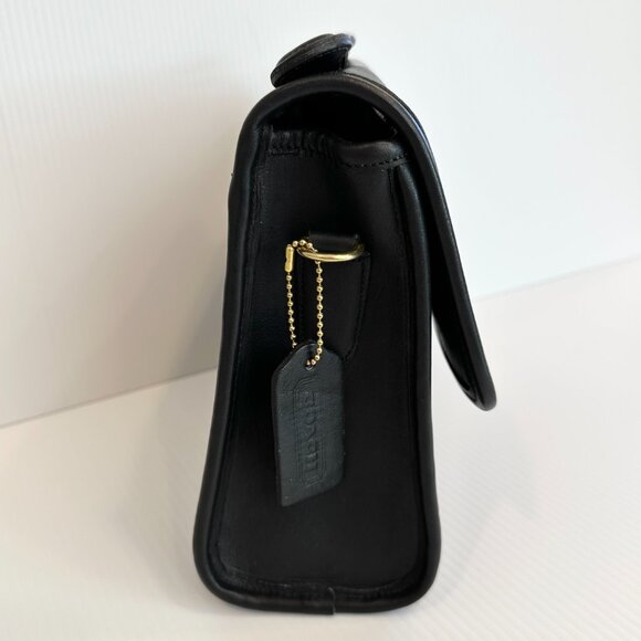 Vintage COACH Court Bag - EUC Black Leather with Brass Made pre-1994 in USA - Picture 5 of 16